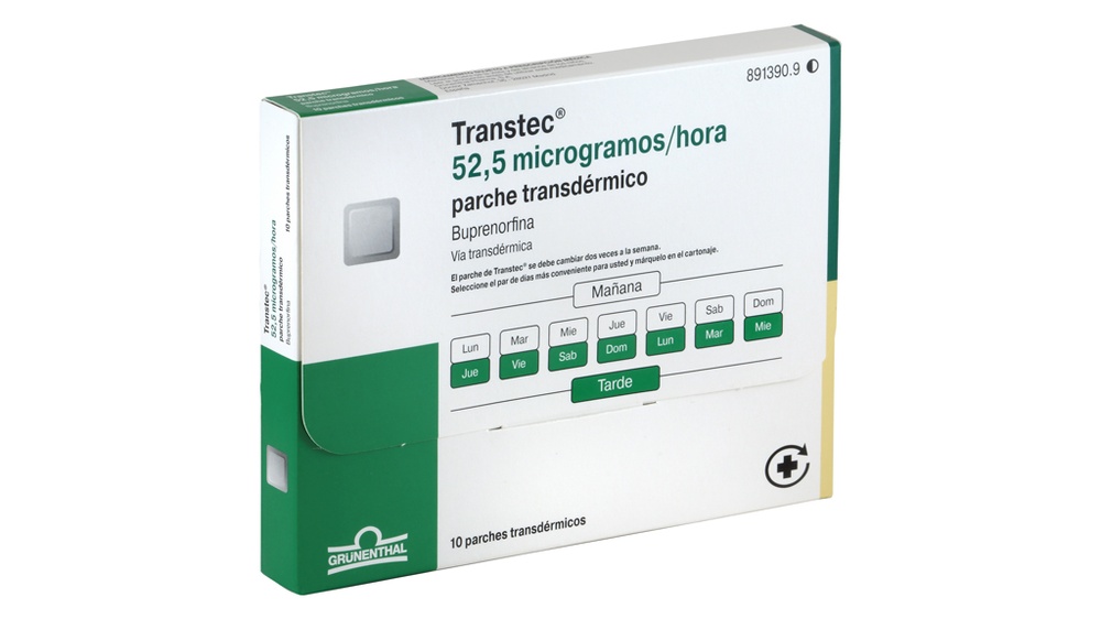TRANSTEC 52,5 microgramas/hora penso transdérmico