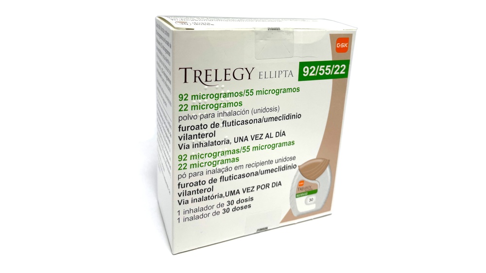 TRELEGY ELLIPTA 92/55/22 microgramas pó para inalação (dose única)