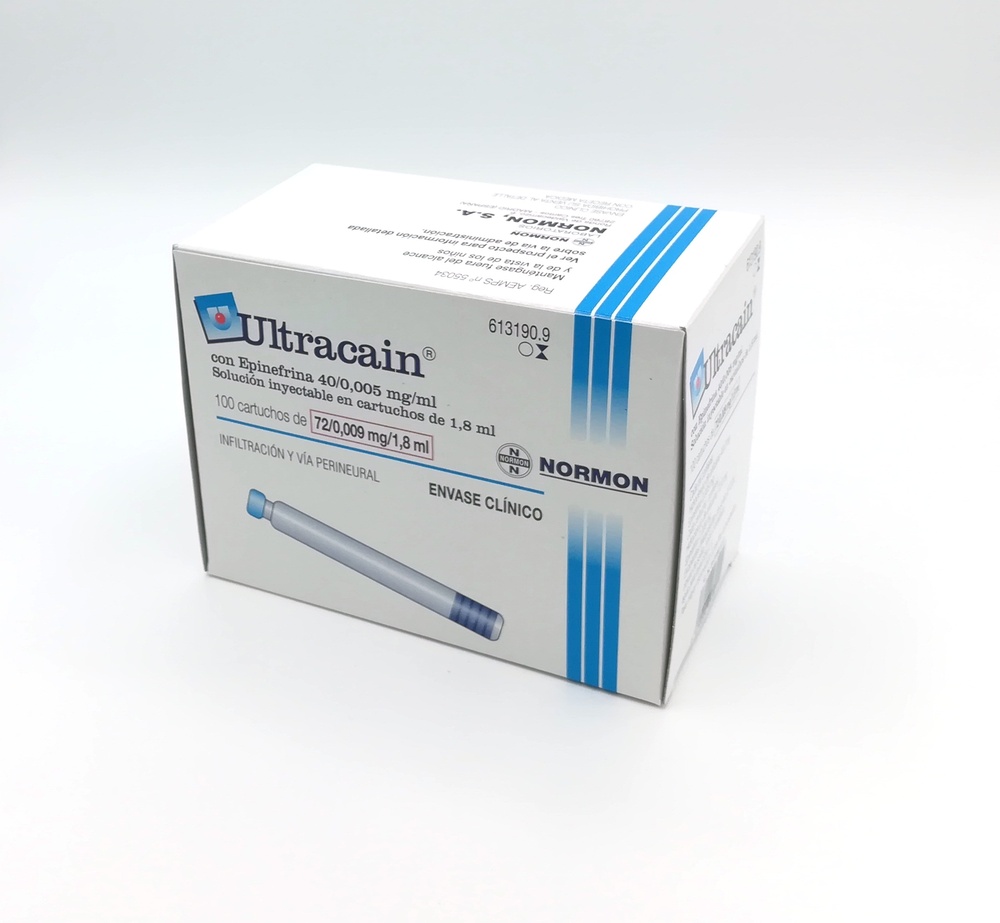 ULTRACAIN COM ADRENALINA 40 mg/mL + 5 microgramas/mL SOLUÇÃO INJETÁVEL