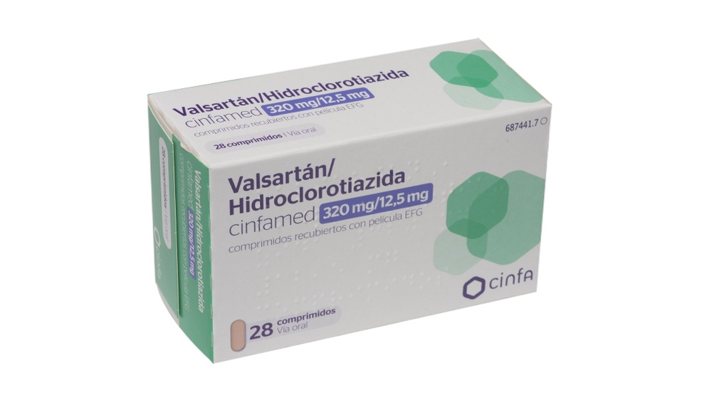 VALSARTAN/HIDROCLOROTIAZIDA CINFAMED 320mg/12.5mg COMPRIMIDOS REVESTIDOS POR PELÍCULA