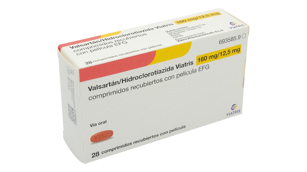 VALSARTAN HIDROCLOROTIAZIDA VIATRIS 160 mg/12,5 mg COMPRIMIDOS REVESTIDOS POR PELÍCULA