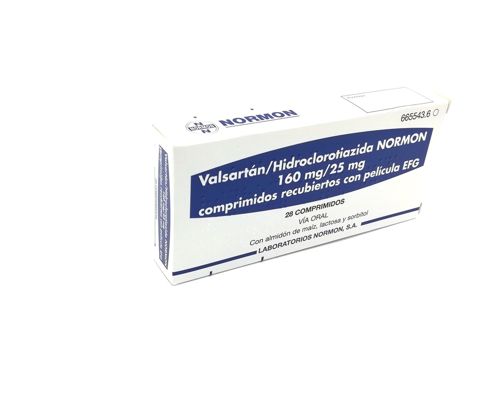 VALSARTAN/HIDROCLOROTIAZIDA NORMON 160 mg/25 mg COMPRIMIDOS REVESTIDOS POR PELÍCULA