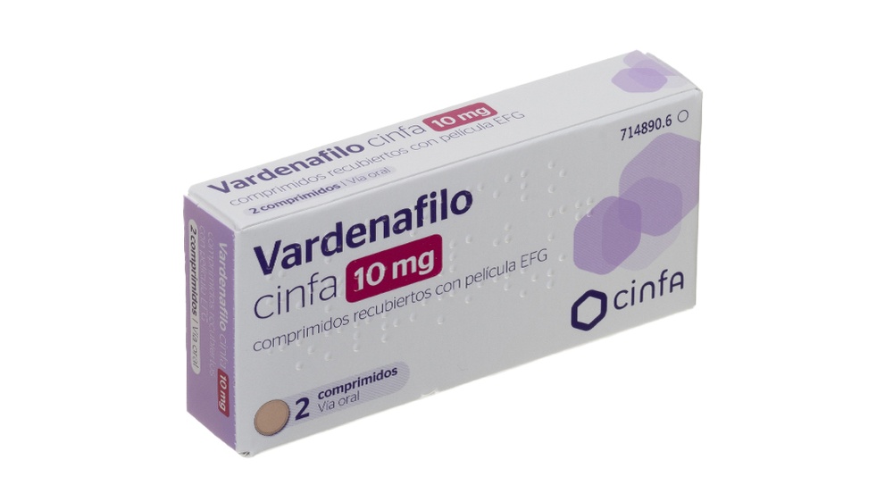 VARDENAFILO CINFA 10 mg COMPRIMIDOS REVESTIDOS POR PELÍCULA