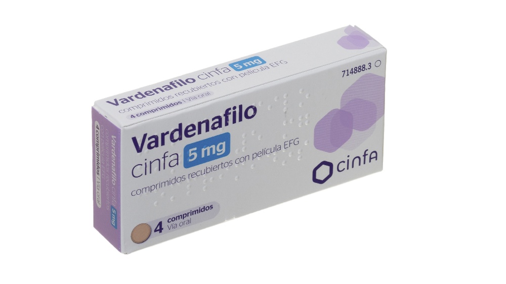 VARDENAFILO CINFA 5 mg COMPRIMIDOS REVESTIDOS POR PELÍCULA