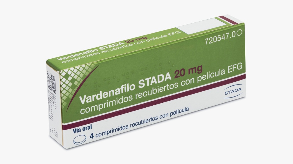 VARDENAFILO STADA 20 mg COMPRIMIDOS REVESTIDOS POR PELÍCULA