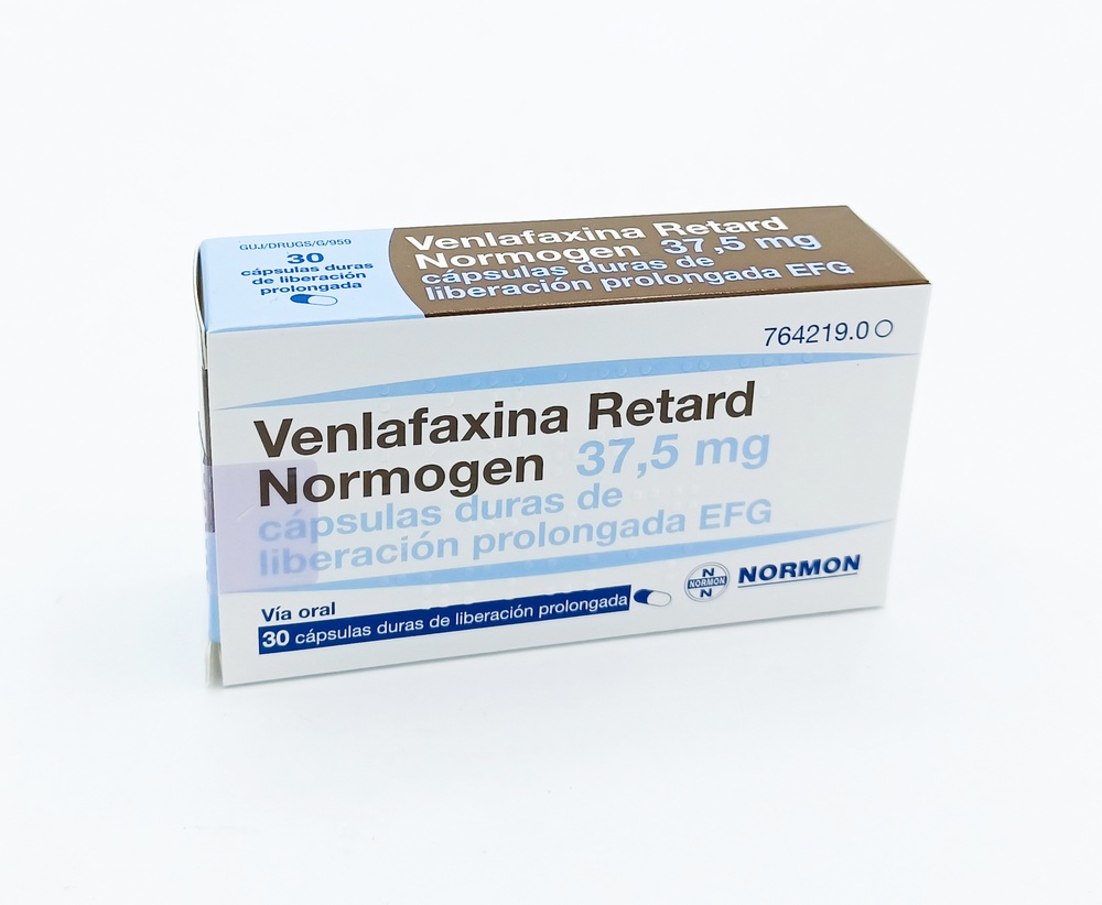 VENLAFAXINA RETARD NORMOGEN 37,5 mg CÁPSULAS DURAS DE LIBERAÇÃO PROLONGADA