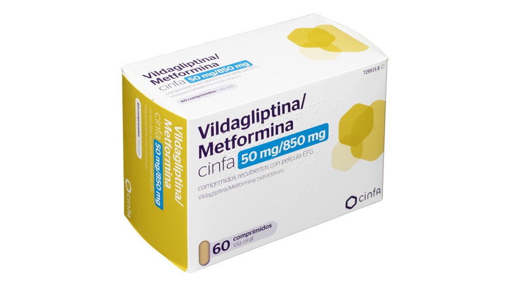 VILDAGLIPTINA/METFORMINA CINFA 50 mg/850 mg COMPRIMIDOS REVESTIDOS POR PELÍCULA