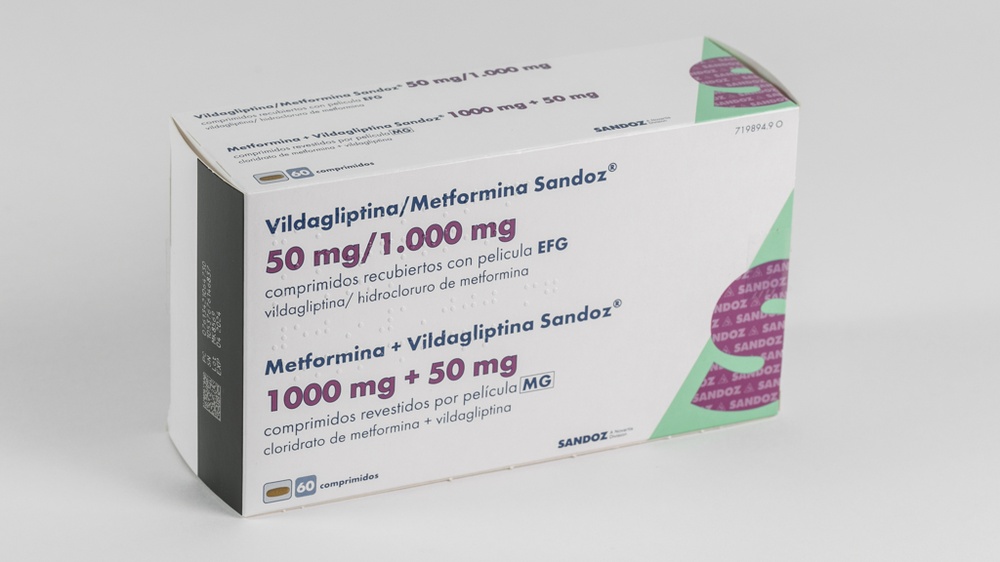 VILDAGLIPTINA/METFORMINA SANDOZ 50 mg/1000 mg COMPRIMIDOS REVESTIDOS POR PELÍCULA