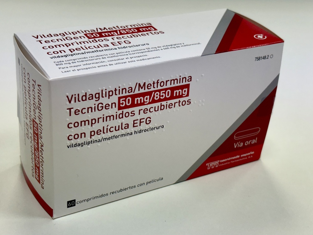 VILDAGLIPTINA/METFORMINA TECNIGEN 50 mg/850 mg COMPRIMIDOS REVESTIDOS POR PELÍCULA