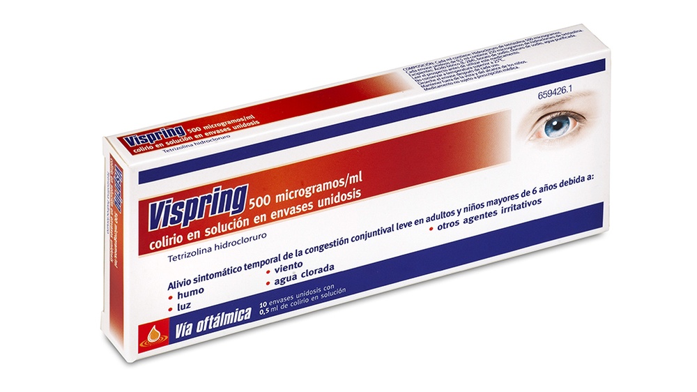 VISPRING 500 microgramas/ml COLÍRIO EM SOLUÇÃO EM EMBALAGEM UNIDOSE