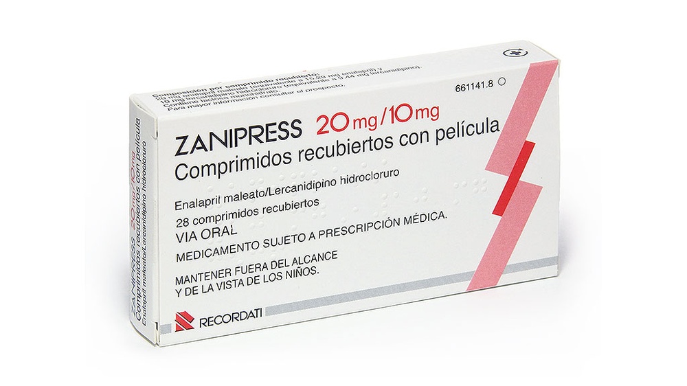 ZANIPRESS 20 mg/10 mg COMPRIMIDOS REVESTIDOS POR PELÍCULA