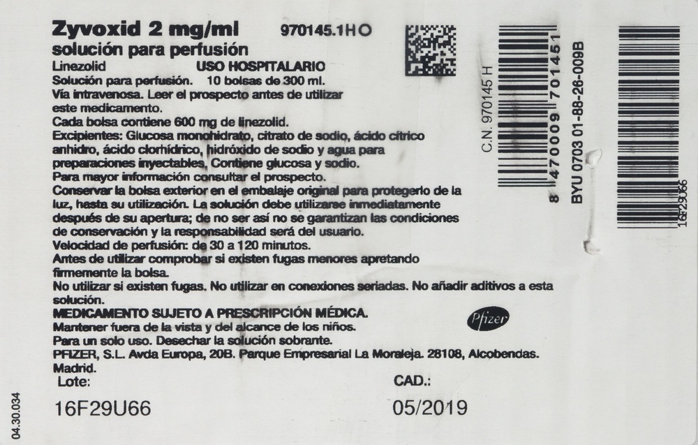 ZYVOXID 2 mg/ml SOLUÇÃO PARA PERFUSÃO