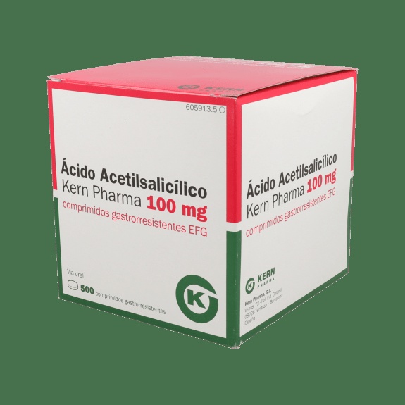 ÁCIDO ACETILSALICÍLICO KERN PHARMA 100 MG COMPRIMIDOS GASTRO-RESISTENTES
