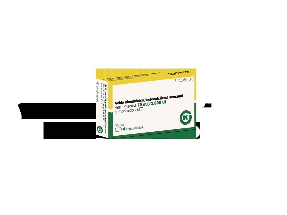 ÁCIDO ALENDRÓNICO/COLECALCIFEROL TEVAGEN 70 mg/2.800 UI COMPRIMIDOS
