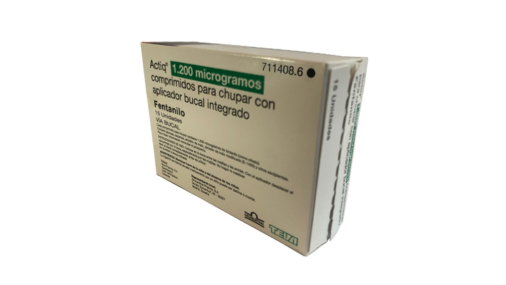 ACTIQ 1200 microgramas, PASTILHAS PARA CHUPAR COM APLICADOR BUCAL INTEGRADO