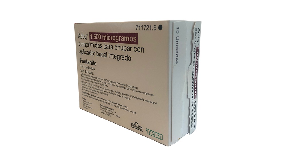 ACTIQ 1600 microgramas, PASTILHAS ORAIS COM APLICADOR BUCAL INTEGRADO