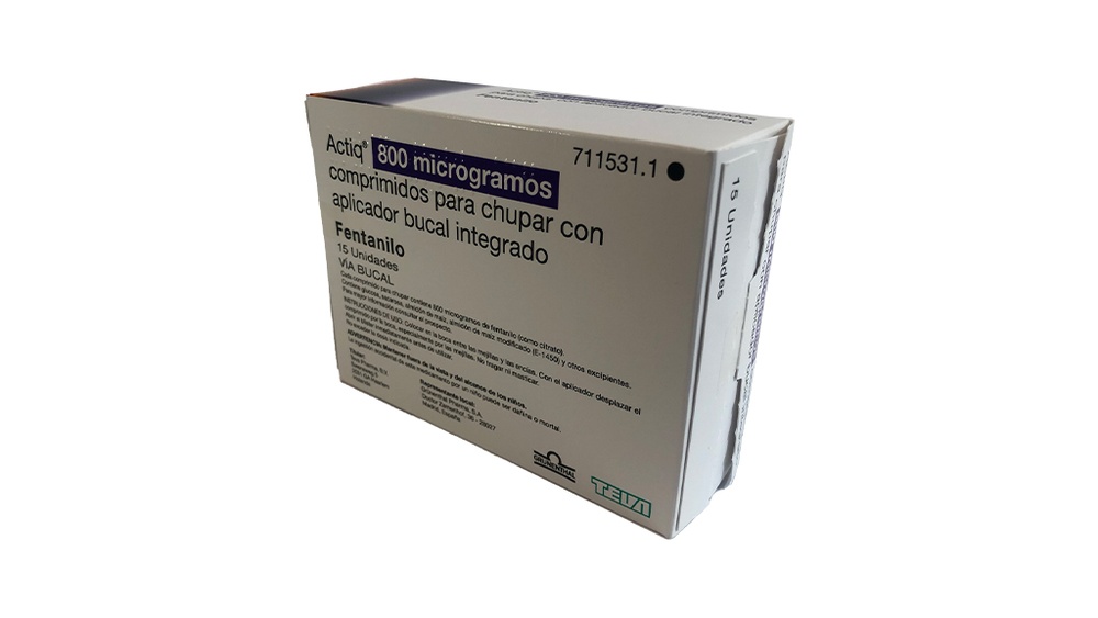 ACTIQ 800 microgramas, PASTILHAS PARA CHUPAR COM APLICADOR BUCAL INTEGRADO