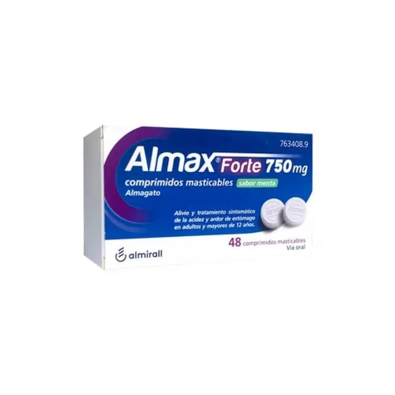 ALMAX FORTE 750 MG COMPRIMIDOS MASTIGÁVEIS SABOR MENTA
