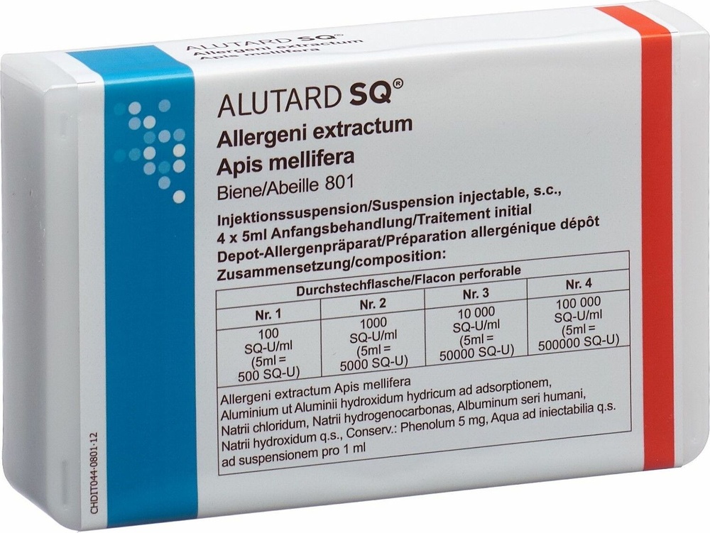 ALUTARD SQ APIS MELLIFERA Embalagem Inicial (100 UQ/mL, 1.000 UQ/mL, 10.000 UQ/mL e 100.000 UQ/mL) Suspensão Injetável