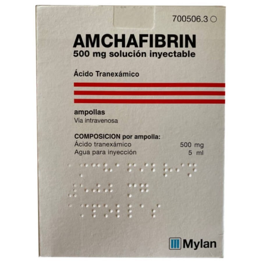 AMCHAFIBRIN 500 mg SOLUÇÃO INJETÁVEL