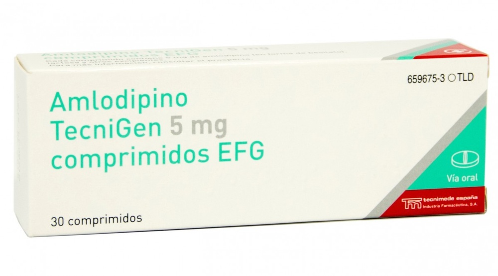 AMLODIPINO TEVAGEN 5 mg COMPRIMIDOS