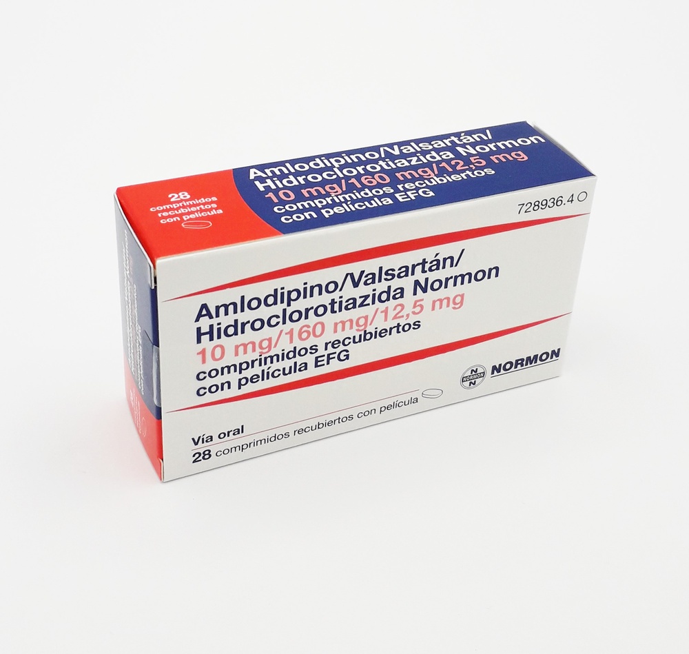AMLODIPINO/VALSARTAN/HIDROCLOROTIAZIDA PENSA 10 mg/160 mg/12,5 mg COMPRIMIDOS REVESTIDOS POR PELÍCULA