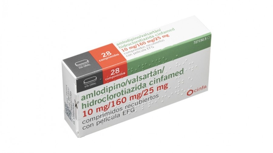 AMLODIPINO/VALSARTAN/HIDROCLOROTIAZIDA VIATRIS 10 mg/160 mg/25 mg COMPRIMIDOS REVESTIDOS POR PELÍCULA