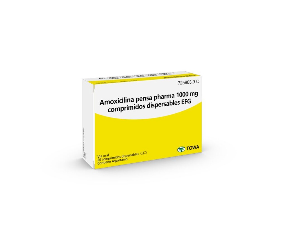 AMOXICILINA PENSA PHARMA 1000 mg COMPRIMIDOS DISPERSÍVEIS