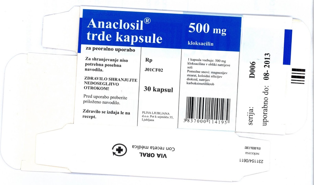 ANACLOSIL 500 mg CÁPSULAS