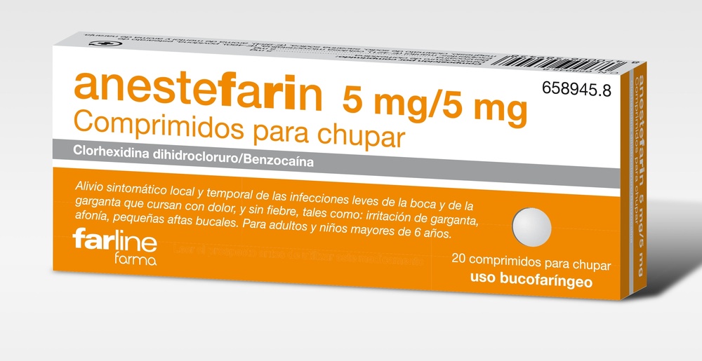 ANESTEFARIN 5 mg/5 mg COMPRIMIDOS PARA CHUPAR