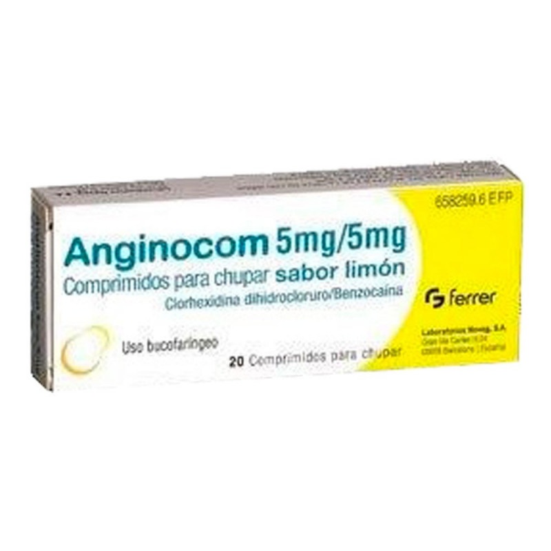ANGINOCOM 5 mg/5 mg PASTILHAS PARA CHUPAR SABOR LIMÃO