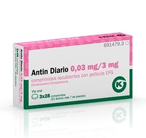 ANTIN DIÁRIO 0,03 mg/3 mg COMPRIMIDOS REVESTIDOS POR PELÍCULA