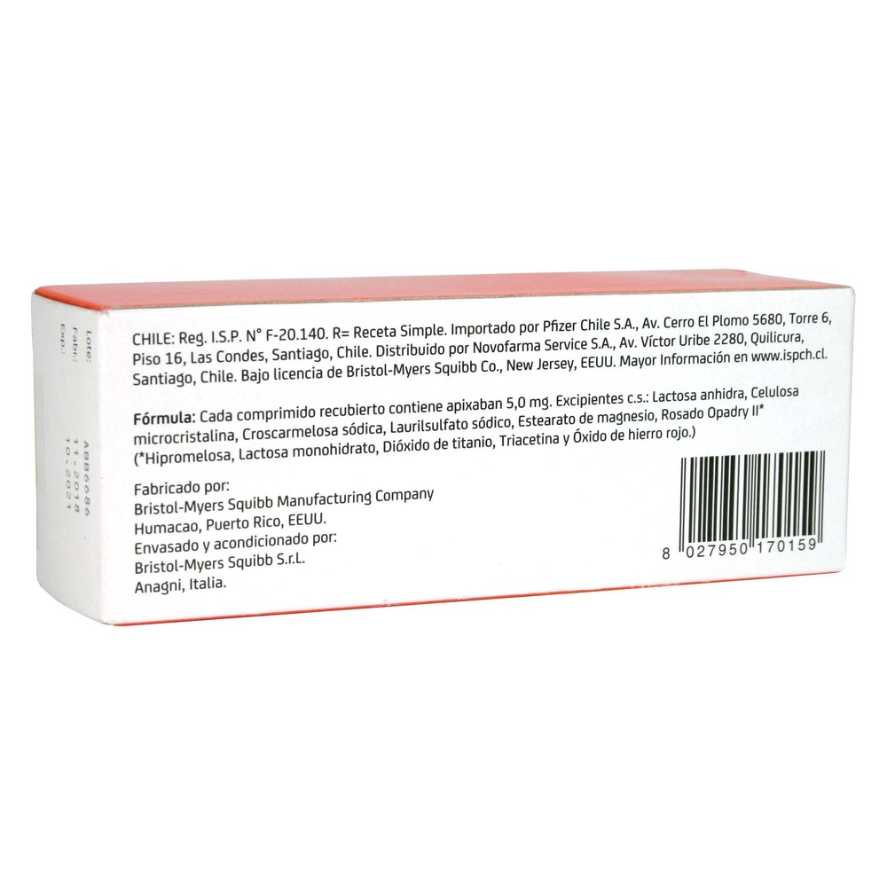 APIXABAN NORMOGEN 5 mg COMPRIMIDOS REVESTIDOS POR PELÍCULA