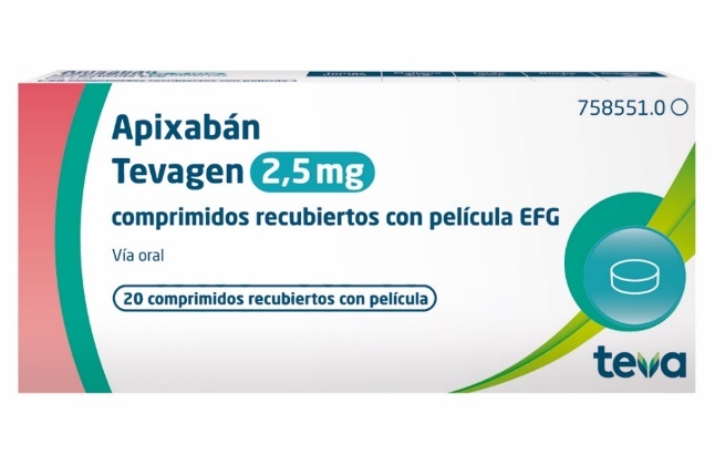 APIXABAN TEVA 2,5 mg COMPRIMIDOS REVESTIDOS POR PELÍCULA