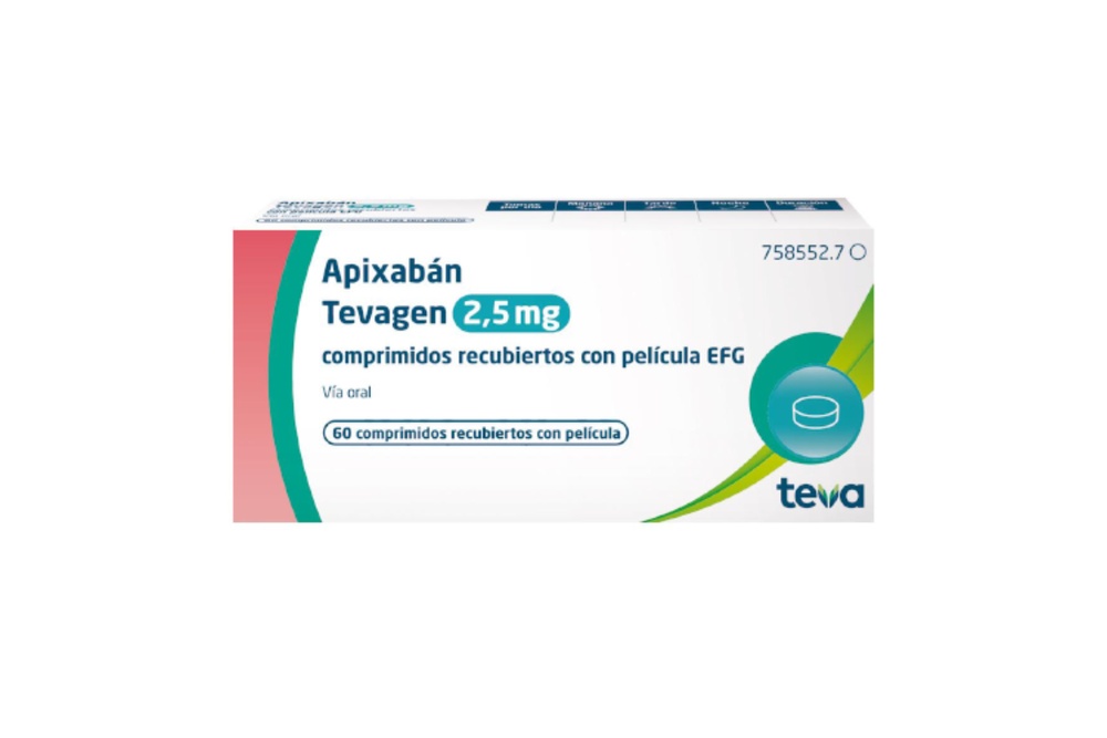 APIXABAN TEVAGEN 2,5 mg COMPRIMIDOS REVESTIDOS POR PELÍCULA