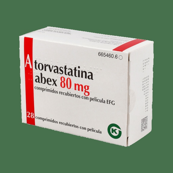 ATORVASTATINA ABEX 80 mg COMPRIMIDOS REVESTIDOS POR PELÍCULA