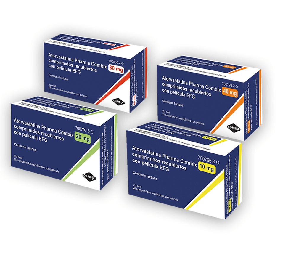 ATORVASTATINA COMBIX PHARMA 80 mg COMPRIMIDOS REVESTIDOS POR PELÍCULA