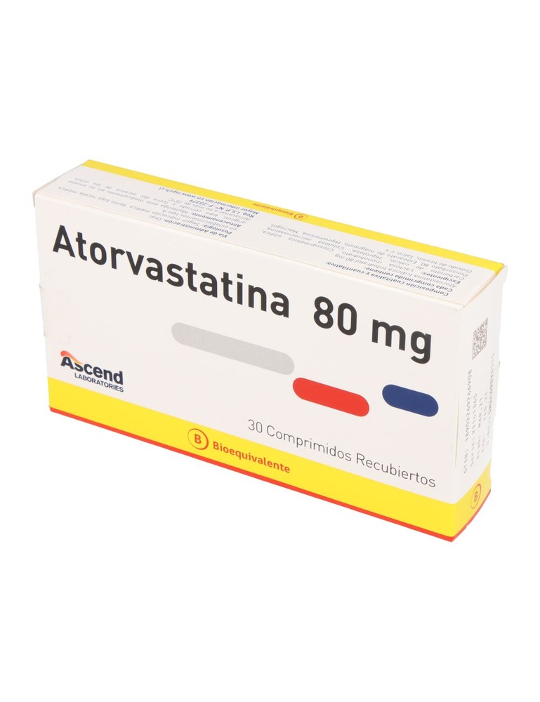 ATORVASTATINA DAVUR 80 mg COMPRIMIDOS REVESTIDOS POR PELÍCULA