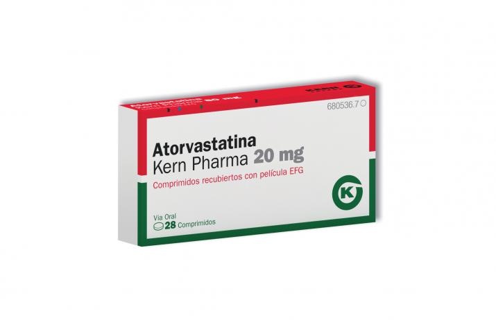ATORVASTATINA KERN PHARMA 20 mg COMPRIMIDOS REVESTIDOS POR PELÍCULA