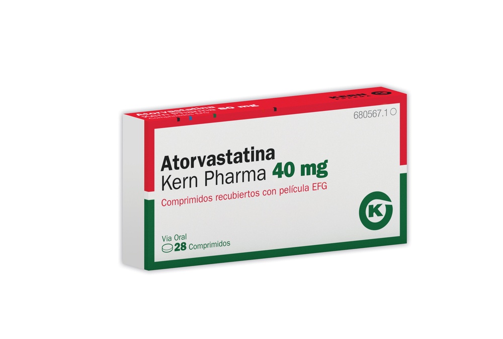 ATORVASTATINA KERN PHARMA 40 mg COMPRIMIDOS REVESTIDOS POR PELÍCULA