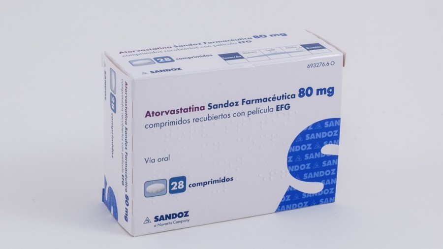 ATORVASTATINA SANDOZ 80 mg COMPRIMIDOS REVESTIDOS POR PELÍCULA