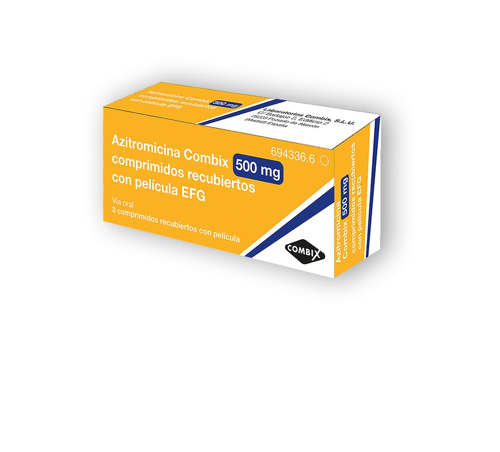 AZITROMICINA COMBIX 500 mg COMPRIMIDOS REVESTIDOS POR PELÍCULA