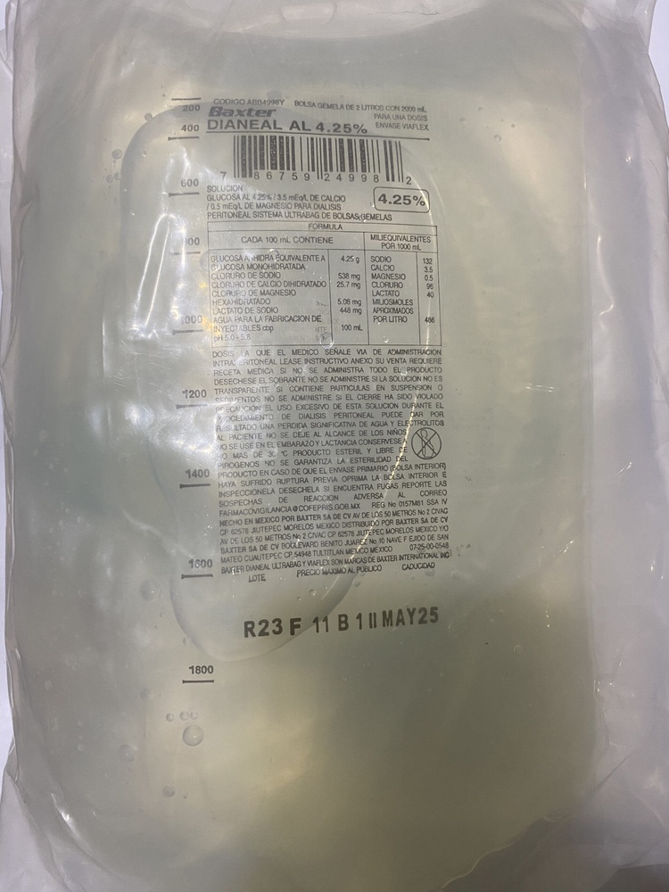 BALANCE 4,25% GLUCOSE, 1,25 mmol/L CÁLCIO, SOLUÇÃO PARA DIÁLISE PERITONEAL