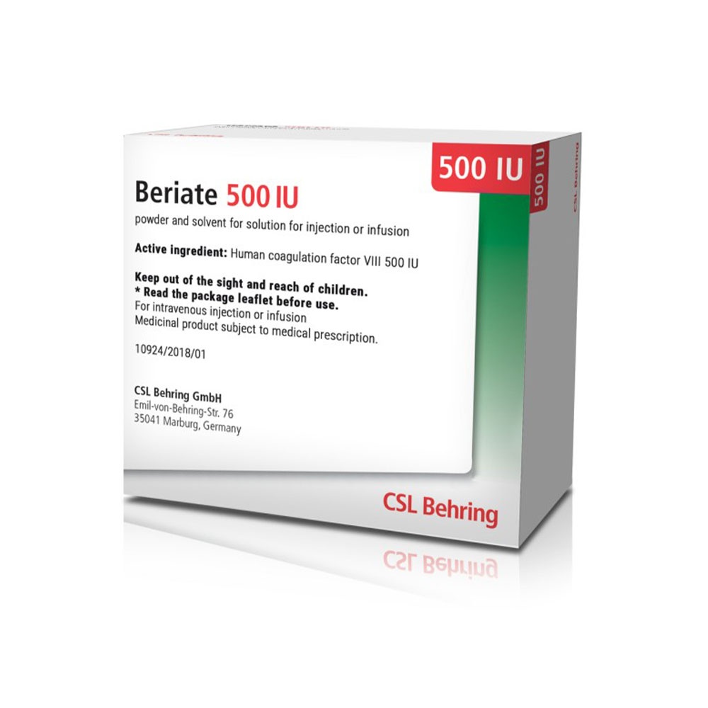 BERIATE 500 UI PÓ E SOLVENTE PARA SOLUÇÃO INJETÁVEL E PARA PERFUSÃO
