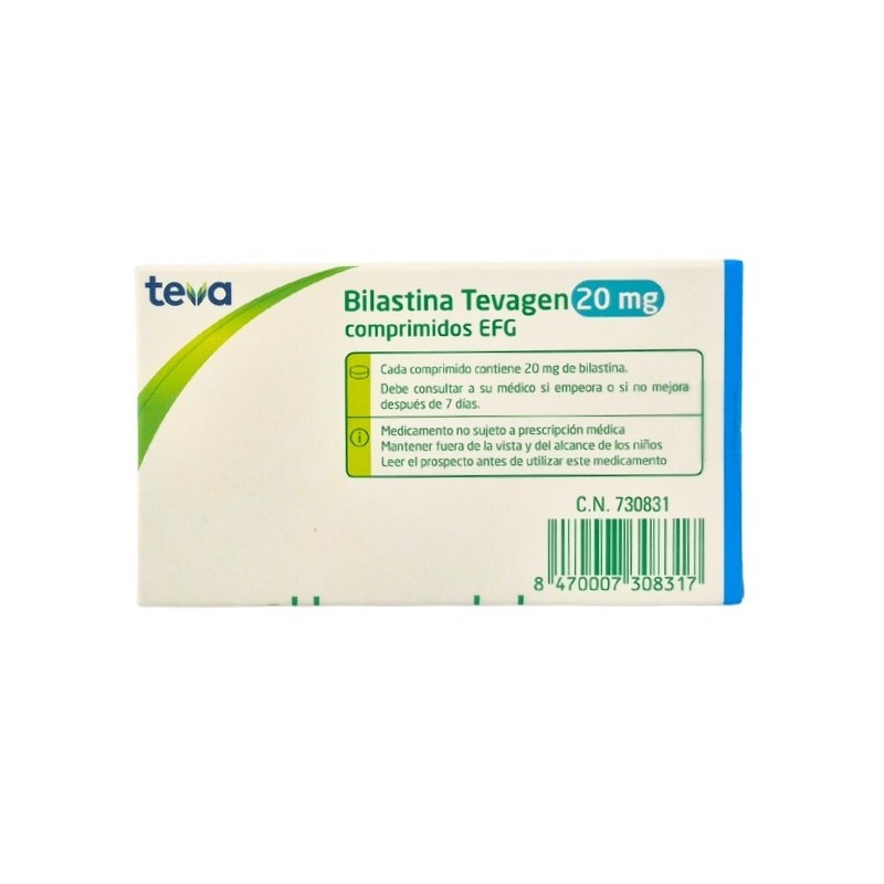 BILASTINA TEVA 20 mg COMPRIMIDOS