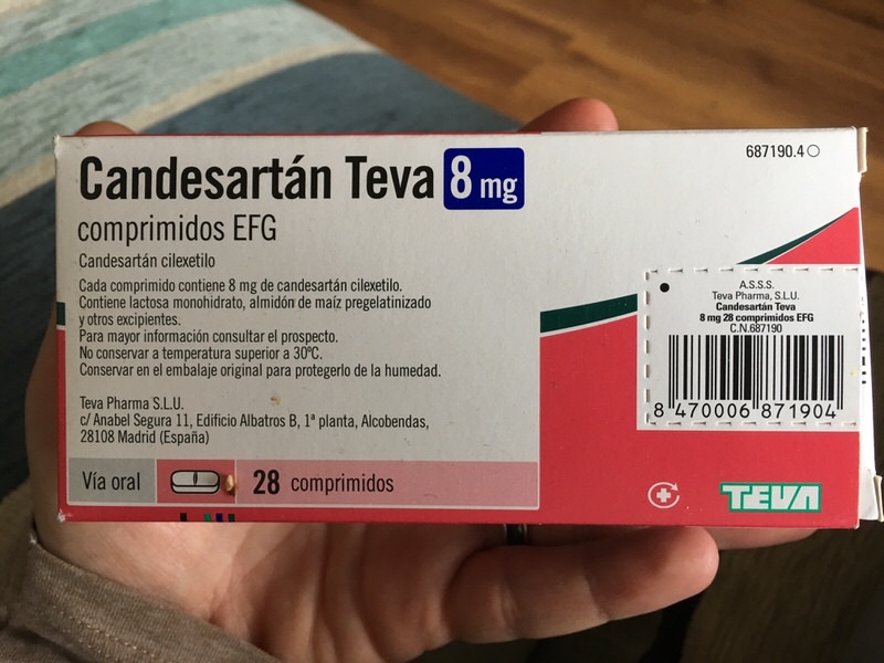 Candesartana Teva-Ratio 8 mg Comprimidos