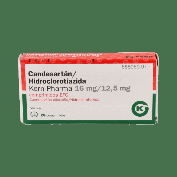 Candesartana/Hidroclorotiazida Kern Pharma 16mg/12,5mg Comprimidos
