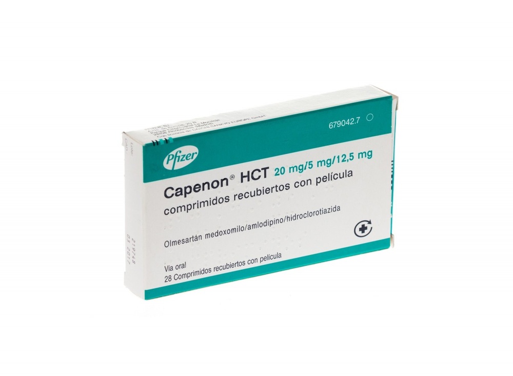 CAPENON HCT 20 mg/5 mg/12,5 mg COMPRIMIDOS REVESTIDOS POR PELÍCULA