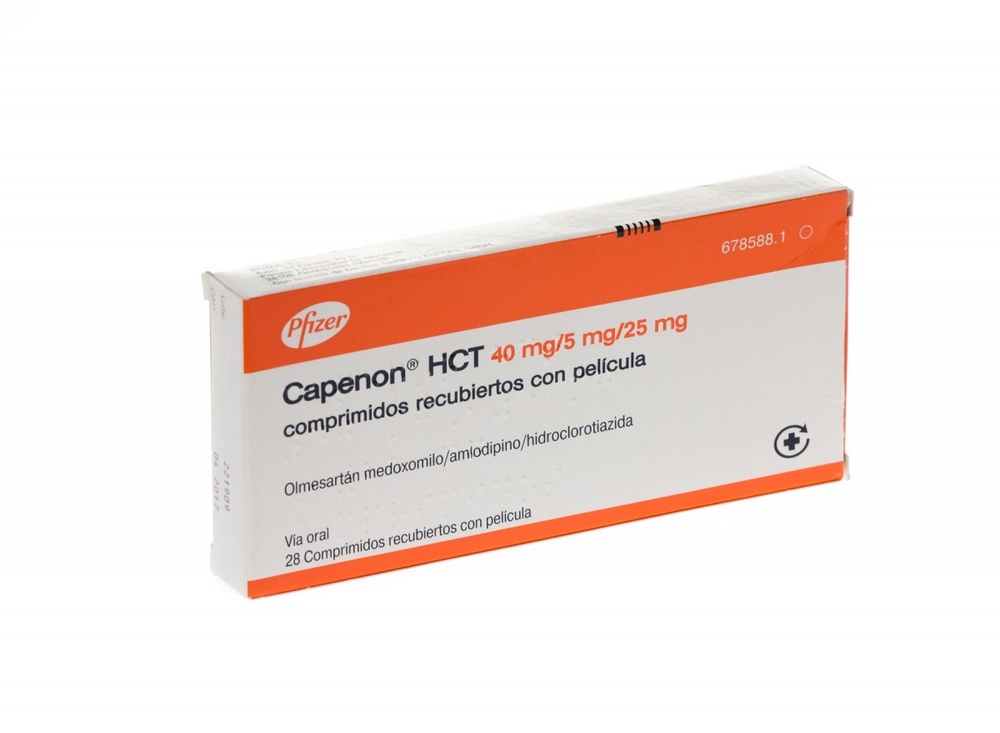 CAPENON HCT 40 mg/10 mg/25 mg COMPRIMIDOS REVESTIDOS POR PELÍCULA