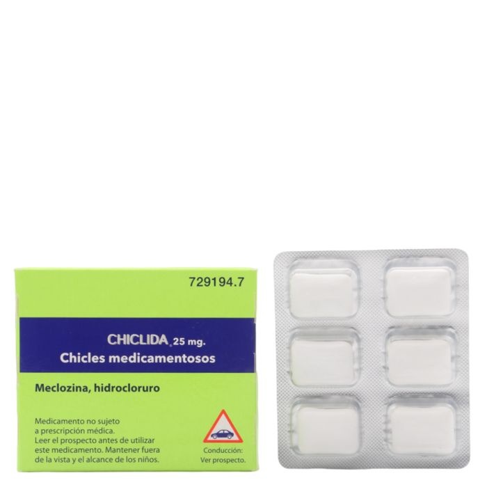CHICLIDA 25 mg GOMAS DE MASCAR MEDICAMENTOSAS
